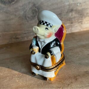 Limoges France Hand-Painted Trinket Jewelry Box "Le Paris Gourmande"